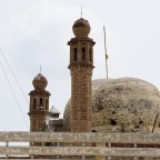 A Nishan Sahib and a Mosque